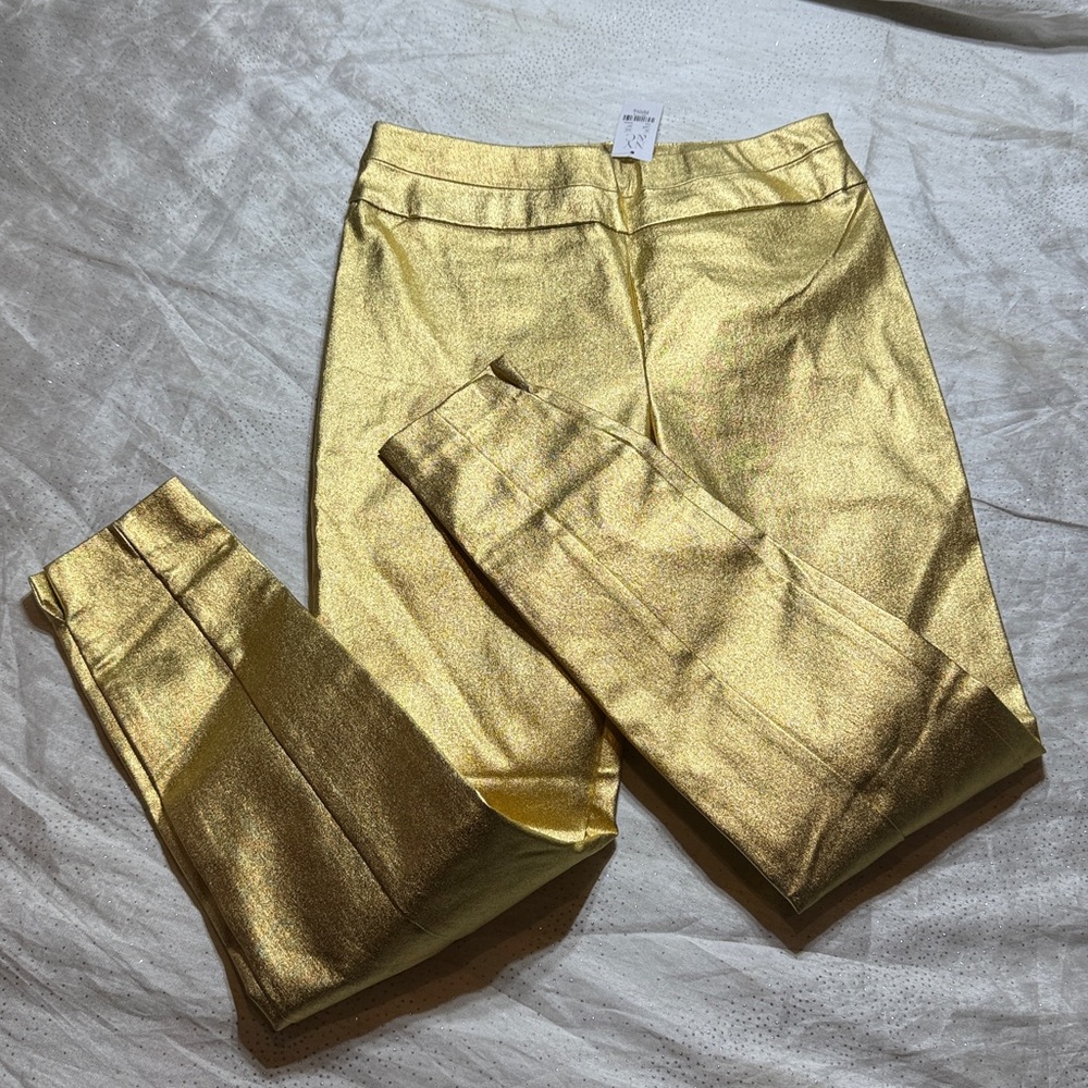 New York & cia Shiny Gold Leggings for women size S petite - Picture 2 of 6